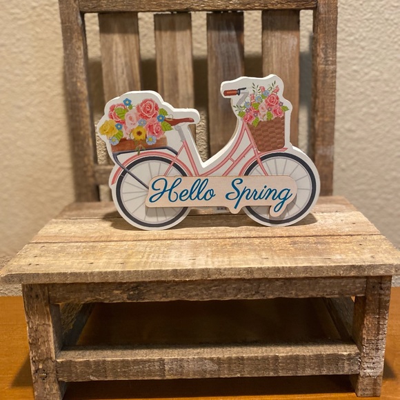 Bicycle Wood Signs Set Of 3 For Tier Trays, Enjoy The Ride, Hello Sunshine - Picture 9 of 15